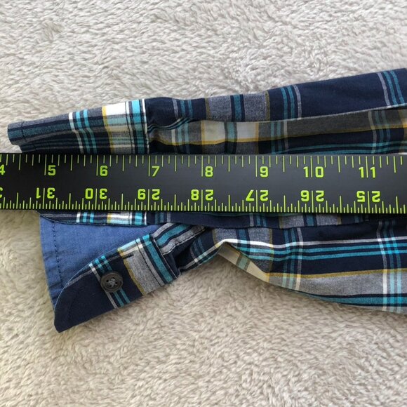 George Mens Shirt Small Plaid Long Sleeve Classic Fit Button Down Casual Blue - Picture 6 of 11